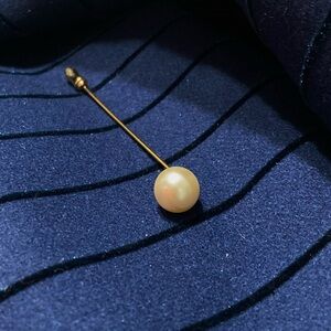 Napier Signed Pearl Stickpin Cravat Scarf Pin Costume Vintage Stick Brooch